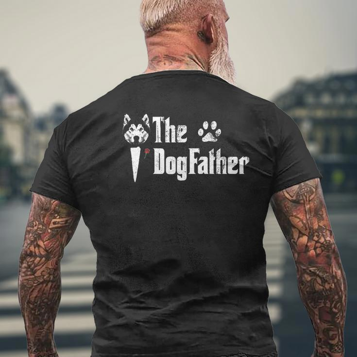 Mens The Dogfather Alaska Malamute Dog Dad Fathers Day Mens Back Print T-shirt Gifts for Old Men