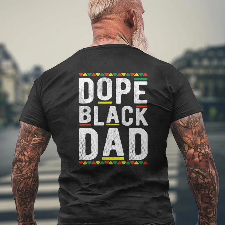 Mens Dope Black Dad Dashiki African American Fathers Day Mens Back Print T-shirt Gifts for Old Men