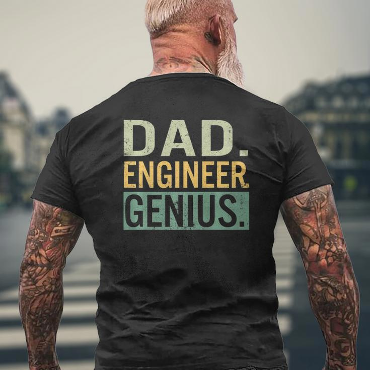 Mens Fathers Day Dad Engineer Genius Engineering Daddy Papa Mens Back Print T-shirt Gifts for Old Men