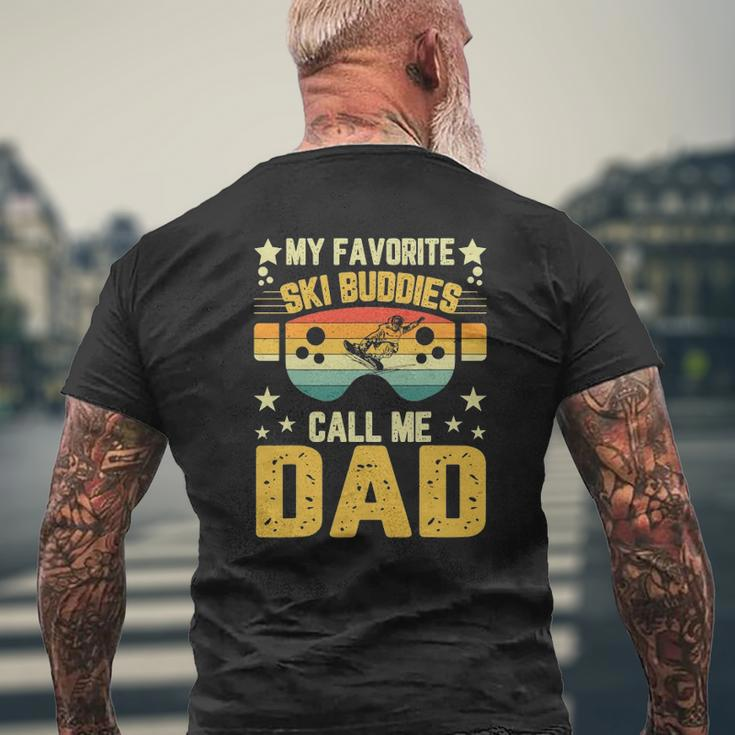Mens Father's Day Ski My Favorite Ski Buddies Call Me Dad Mens Back Print T-shirt Gifts for Old Men