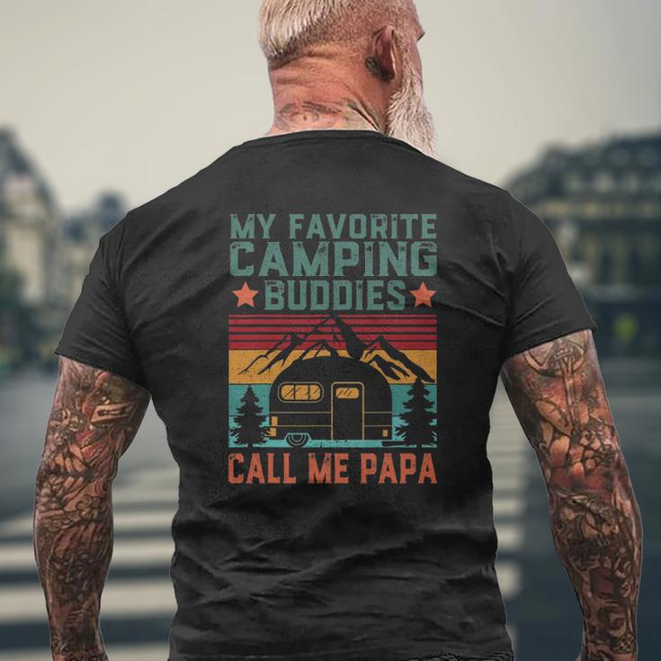 Mens My Favorite Camping Buddies Call Me Papa Father's Day Mens Back Print T-shirt Gifts for Old Men