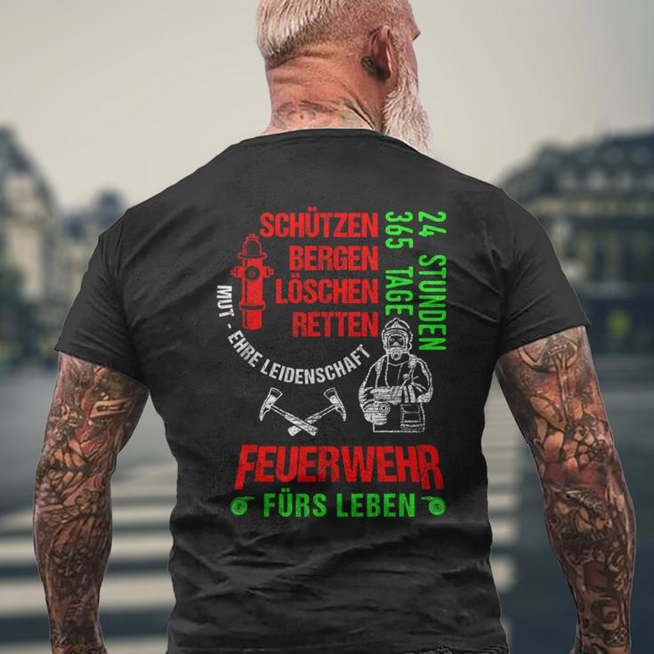 Men's Fireman Fireman Fireman Fire Engine T-Shirt mit Rückendruck Geschenke für alte Männer