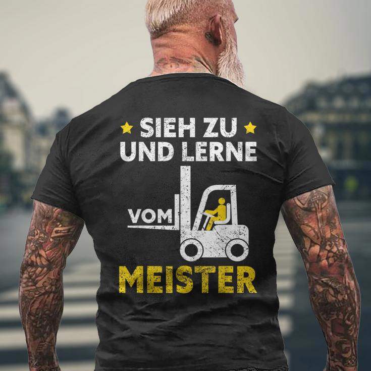 Men's Forklift Driver Black S T-Shirt mit Rückendruck Geschenke für alte Männer