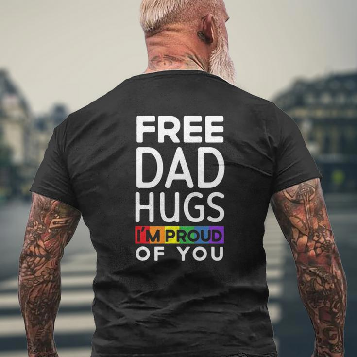 Mens Free Dad Hugs I'm Proud Of You Lover Pride Month Gay Rights Mens Back Print T-shirt Gifts for Old Men