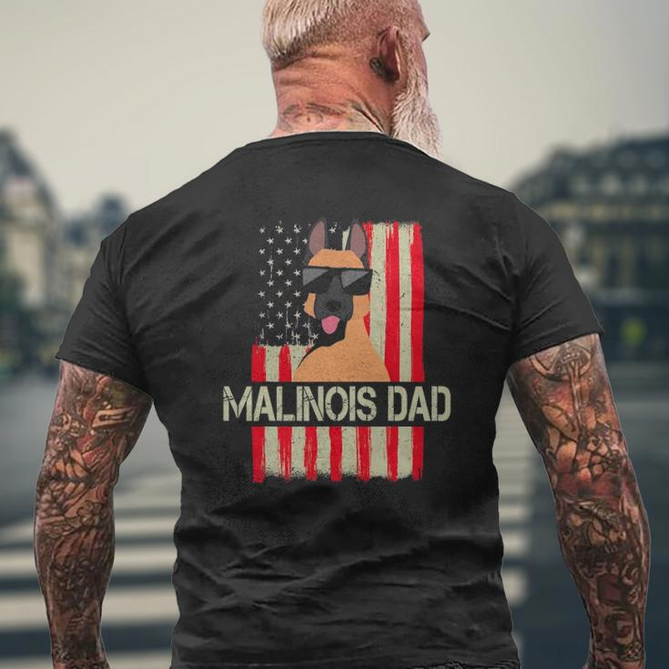 Mens Belgian Malinois Dad American Flag 4Th Of July Mens Back Print T-shirt Gifts for Old Men