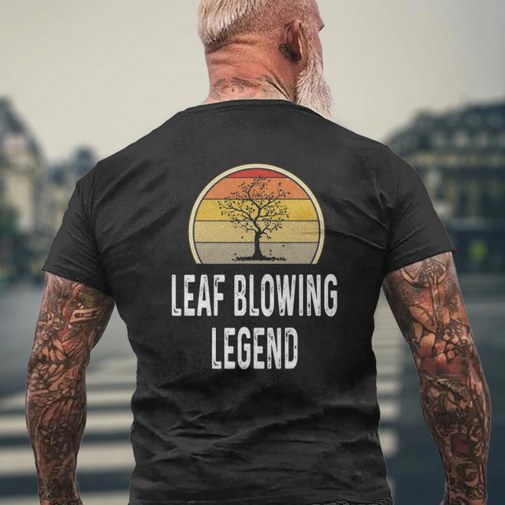 Mens Leaf Blowing Legend Lawn Grass Cutting Dad Gif Mens Back Print T-shirt Gifts for Old Men