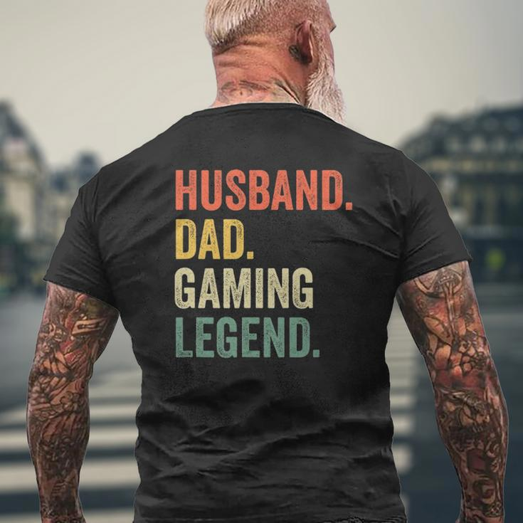 Mens Gamer Dad Husband Dad Video Game Legend Father's Day Mens Back Print T-shirt Gifts for Old Men