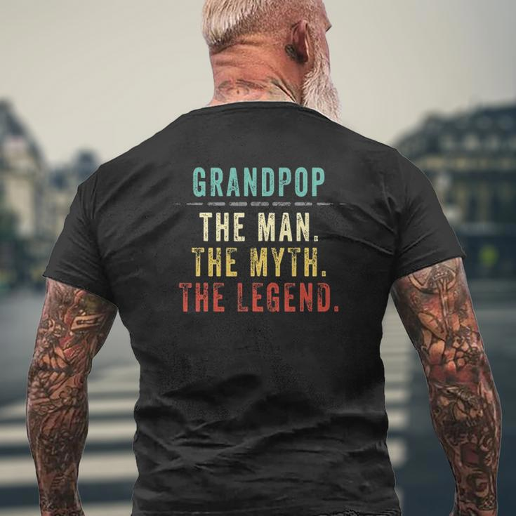 Mens Grandpop Fathers Day For Grandpop Man Myth Legend Mens Back Print T-shirt Gifts for Old Men