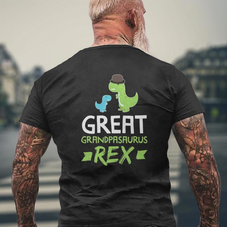 Mens Great Grandpasaurus Rex Grandpa Saurus Dino Mens Back Print T-shirt Gifts for Old Men