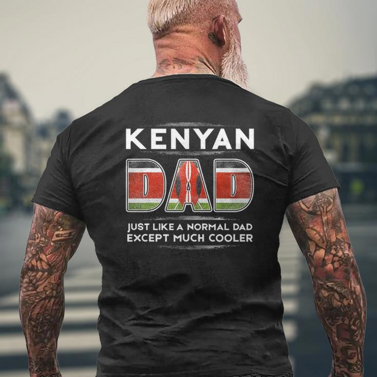 Mens Kenyan Dad Is Much Cooler Father's Day Flag Mens Back Print T-shirt Gifts for Old Men