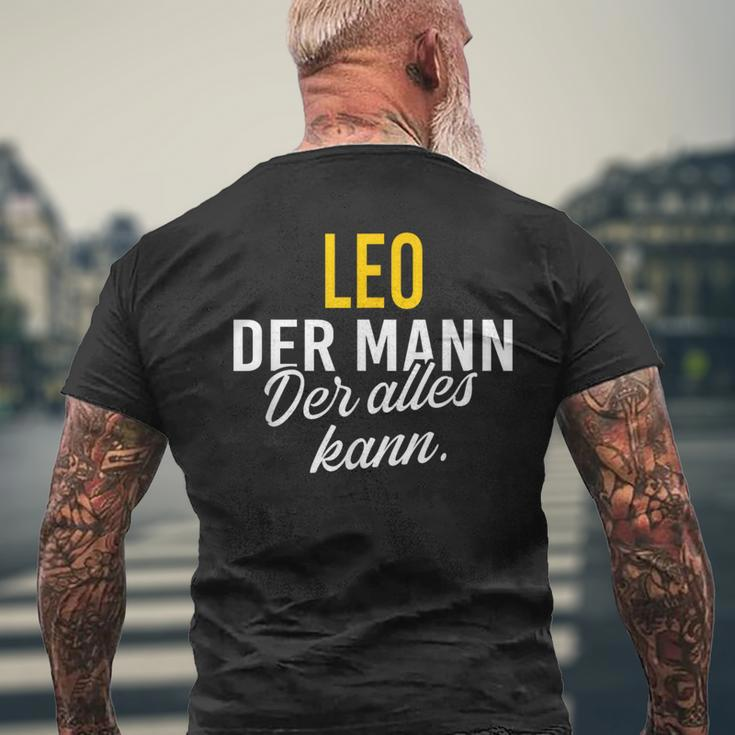 Men's Leo Der Mann Der Alles Kann Vorname Black T-Shirt mit Rückendruck Geschenke für alte Männer