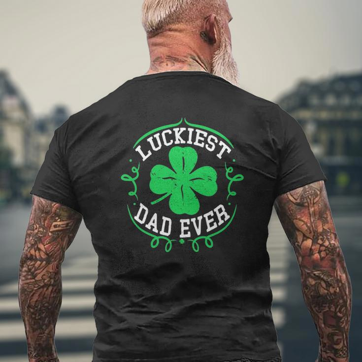 Mens Luckiest Dad Ever St Patrick's Day Daddy Men Mens Back Print T-shirt Gifts for Old Men