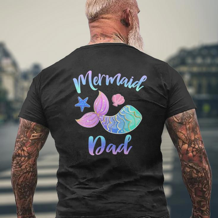 Mens Mermaid Dad Squad For Dad Fathers Mens Back Print T-shirt Gifts for Old Men