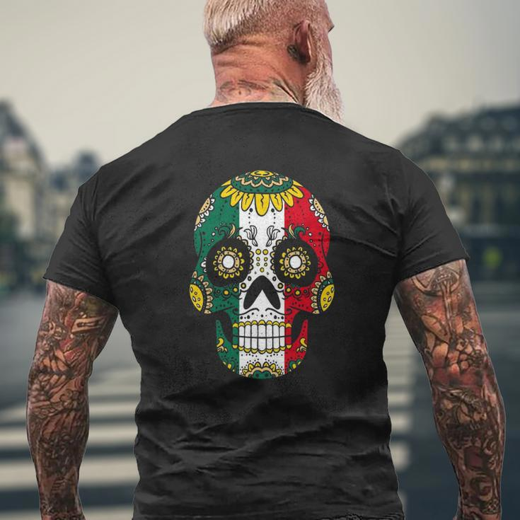 Mens Mexician Dia De Los Muertos Men Sugar Skull Day Of Dead Men Mens Back Print T-shirt Gifts for Old Men