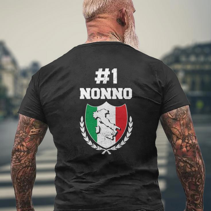 Mens Number One Nonno Italian Grandfather Grandpa Mens Back Print T-shirt Gifts for Old Men