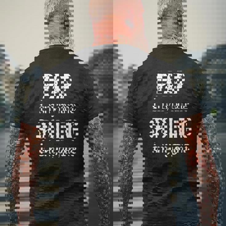 Mens Pap Is My Name Special Grandpa Grandfather Mens Back Print T-shirt Gifts for Old Men