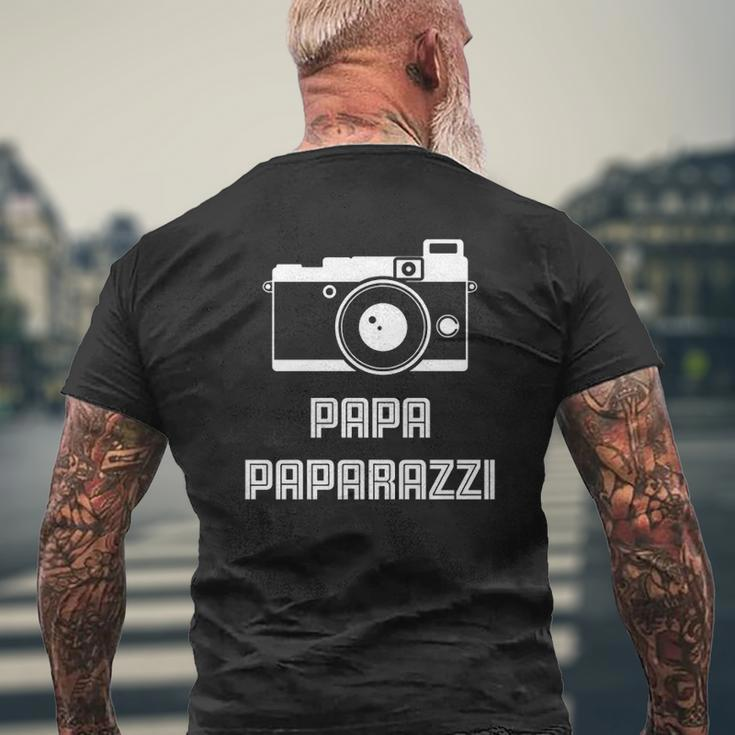 Mens Papa Paparazzi Retro Camera Photography Mens Back Print T-shirt Gifts for Old Men