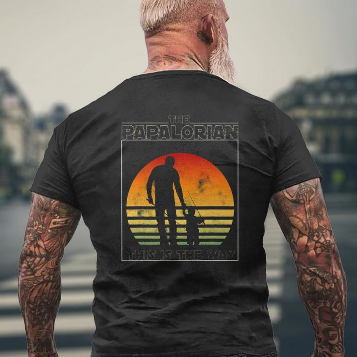 Mens The Papalorian Fathers Day Dad And Son Fishing Mens Back Print T-shirt Gifts for Old Men