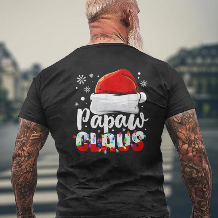 Mens Papaw Claus Beard Santa Hat Pajama Costume For Papa Dad Mens Back Print T-shirt Gifts for Old Men