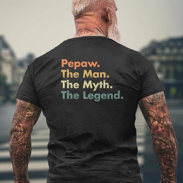 Mens Pepaw Man Myth Legend Father Dad Uncle Idea Tee Mens Back Print T-shirt Gifts for Old Men