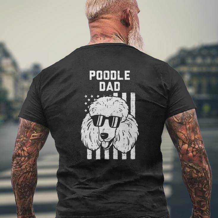 Mens Poodle Dad Us Flag Cool Patriotic Dog Lover Owner Men Mens Back Print T-shirt Gifts for Old Men