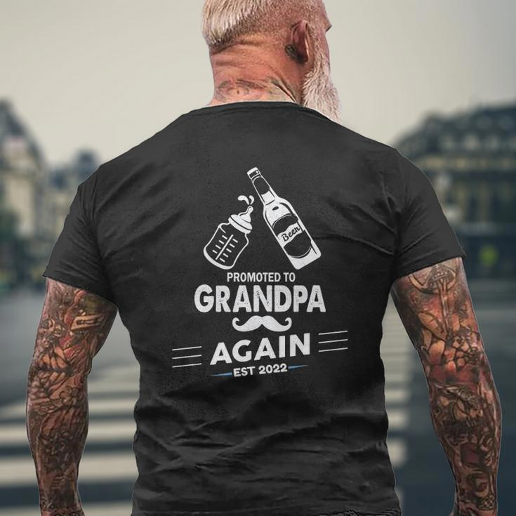 Men's Pregnancy Announcement-Promoted To Grandpa Again Est 2022 Ver2 Mens Back Print T-shirt Gifts for Old Men