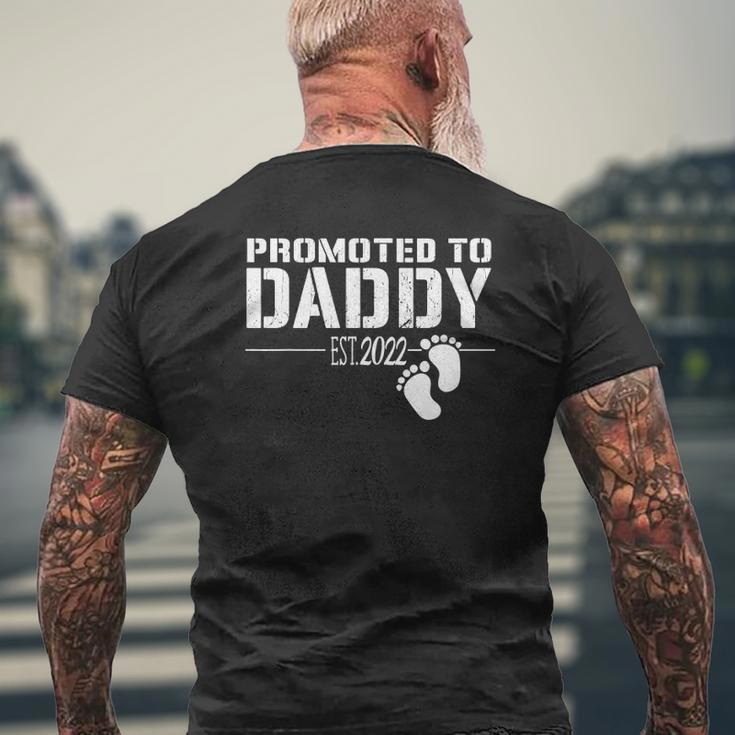 Mens Promoted To Daddy 2022 For New Dad First Time Dad Mens Back Print T-shirt Gifts for Old Men