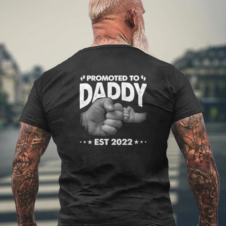 Mens Promoted To Daddy 2022 New Dad First Time Dad 2022 Mens Back Print T-shirt Gifts for Old Men