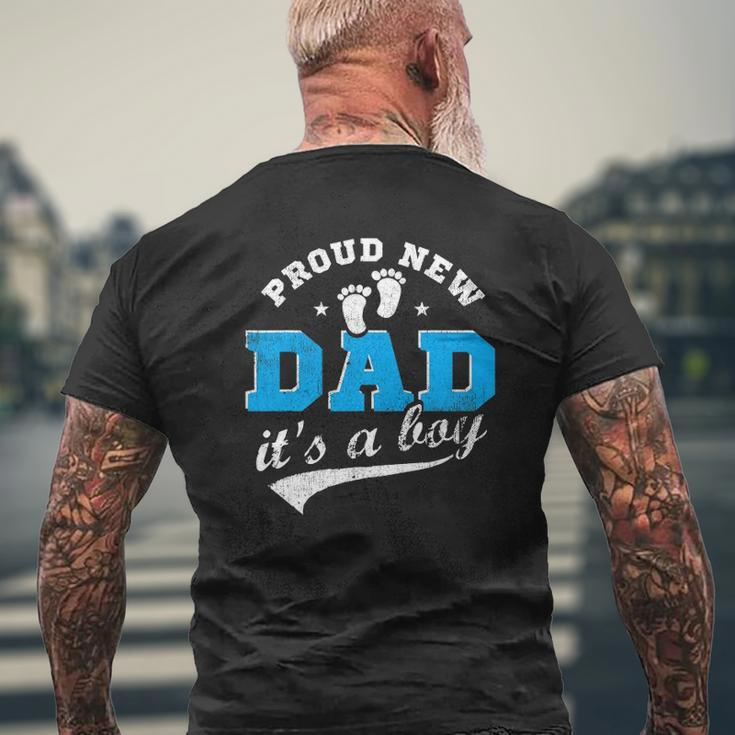 Mens Proud New Dad It's A Boy First Time Dad Blue Mens Back Print T-shirt Gifts for Old Men