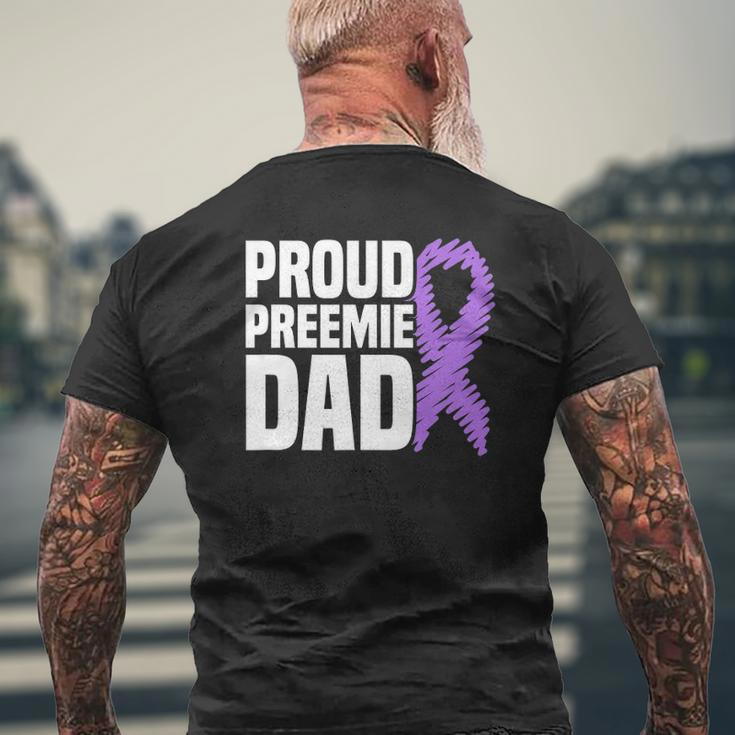 Mens Proud Preemie Dad Nicu Premature Birth Prematurity Awareness Mens Back Print T-shirt Gifts for Old Men