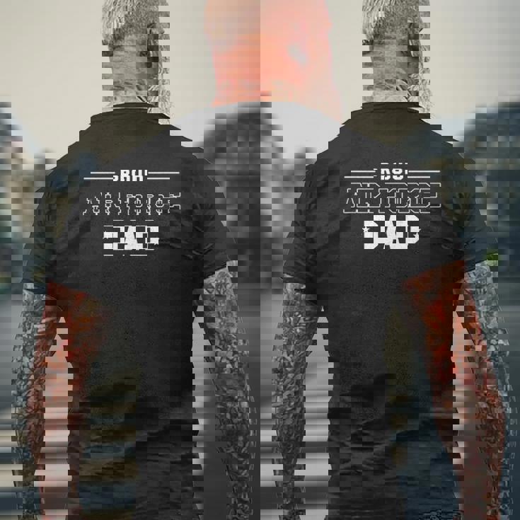 Mens Proud Us Air Force Dad Military Pride Mens Back Print T-shirt Gifts for Old Men