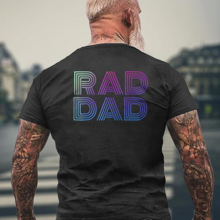 Mens Rad Dad 1980'S Retro Father's Day Mens Back Print T-shirt Gifts for Old Men