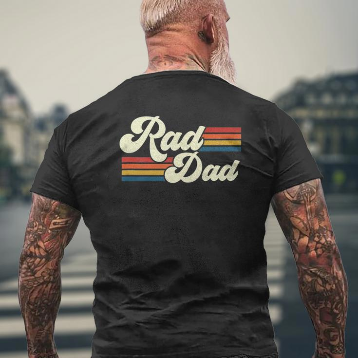 Mens Rad Dad Retro Fathers Day Top Mens Back Print T-shirt Gifts for Old Men