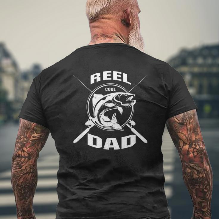 Mens Mens Reel Cool Dad Fishing Daddy Father's Day Tee Mens Back Print T-shirt Gifts for Old Men