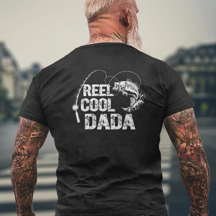 Mens Reel Cool Dada With Fish And Fishing Rod Dad Grandpa Mens Back Print T-shirt Gifts for Old Men