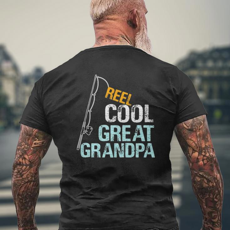 Mens Reel Cool Great Grandpa From Granddaughter Grandson Mens Back Print T-shirt Gifts for Old Men