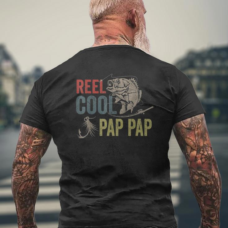 Mens Reel Cool Pap Pap Fishing Father's Day Mens Back Print T-shirt Gifts for Old Men