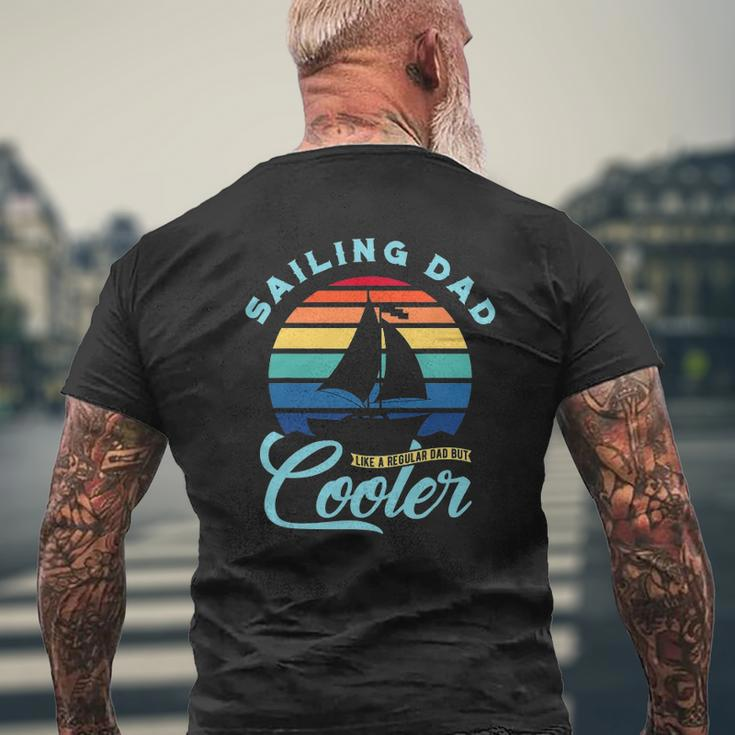 Mens Sailing Dad Sailboat Sail Boating Captain Sailing Yacht Mens Back Print T-shirt Gifts for Old Men