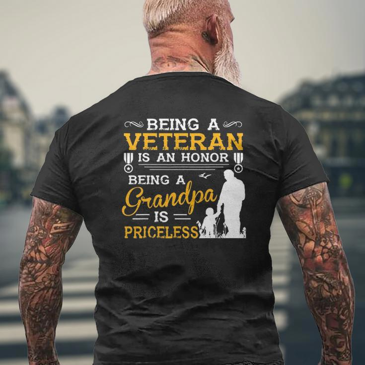 Mens Veteran Grandpa For Grandfather Mens Back Print T-shirt Gifts for Old Men