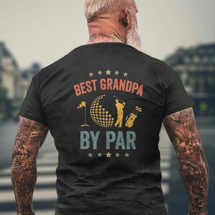 Mens Vintage Best Grandpa By Par Father's Day Golf Mens Back Print T-shirt Gifts for Old Men
