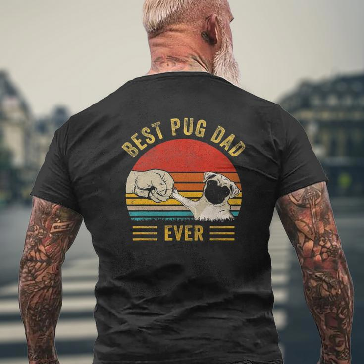 Mens Vintage Best Pug Dad Ever Pug Lover Father's Day Mens Back Print T-shirt Gifts for Old Men