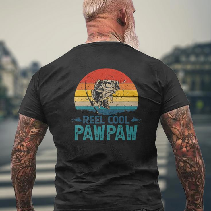 Mens Vintage Fishing Reel Cool Pawpaw Grandpa Paw Paw Father's Day Mens Back Print T-shirt Gifts for Old Men