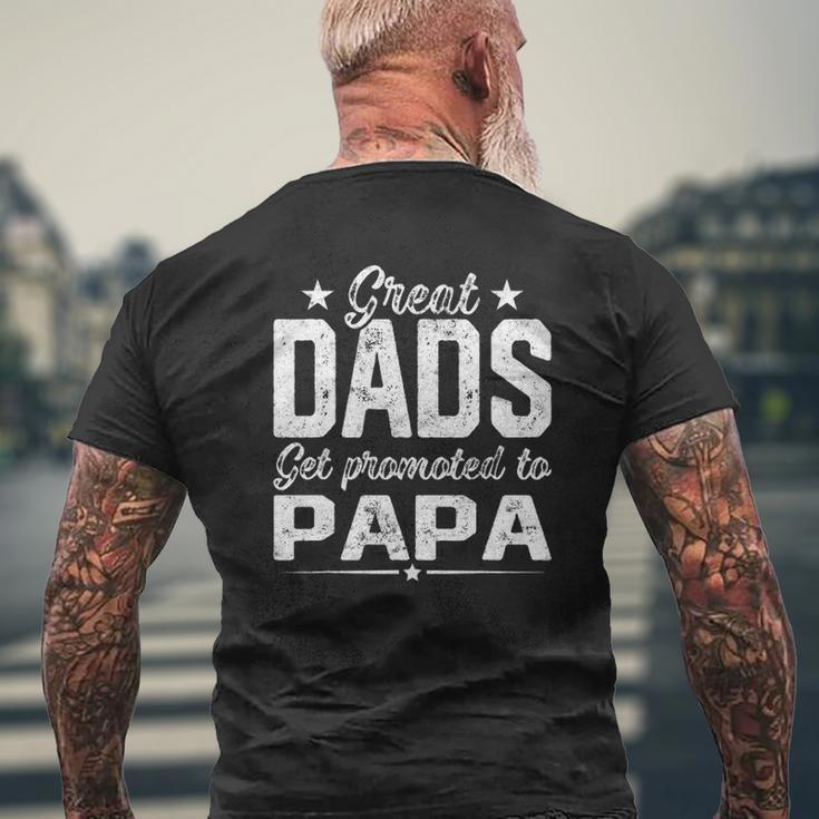 Mens Vintage Greatest Dads Get Promoted To Papa Father's Day Mens Back Print T-shirt Gifts for Old Men