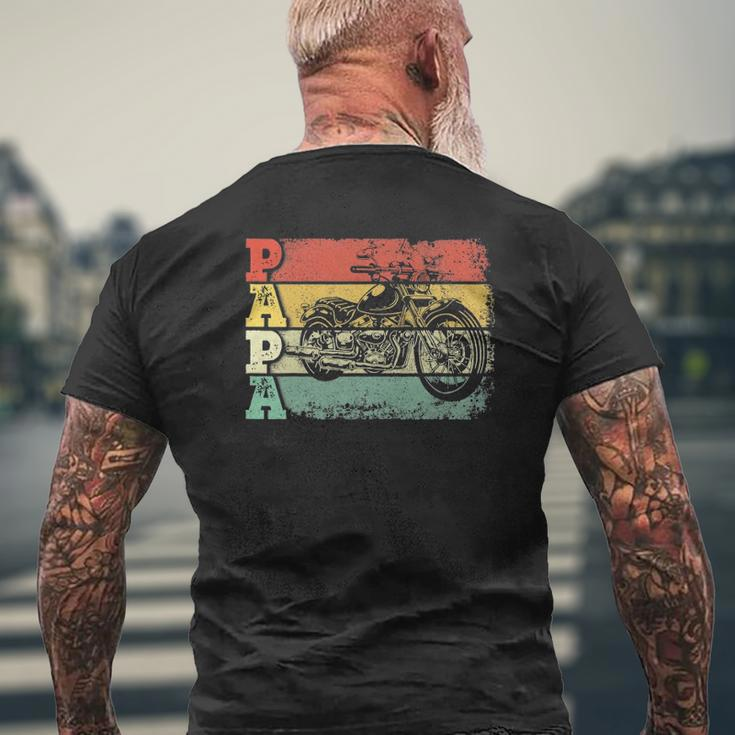 Mens Vintage Motorcycle Papa Biker Motorcycle Rider Father's Day Mens Back Print T-shirt Gifts for Old Men