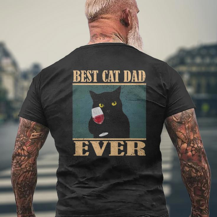 Mens Vintage Retro Best Cat Dad Ever Mens Back Print T-shirt Gifts for Old Men