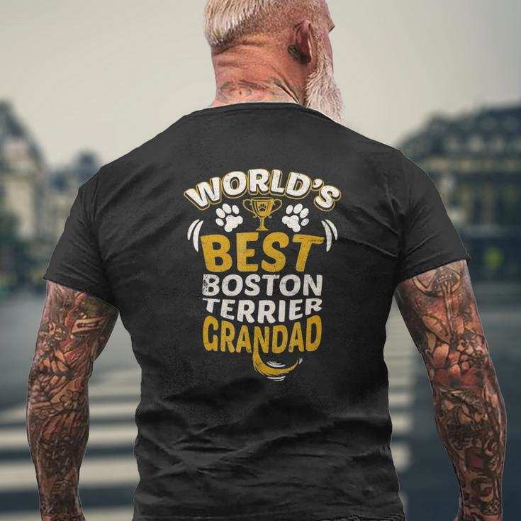 Mens World's Best Boston Terrier Grandad Graphic Mens Back Print T-shirt Gifts for Old Men