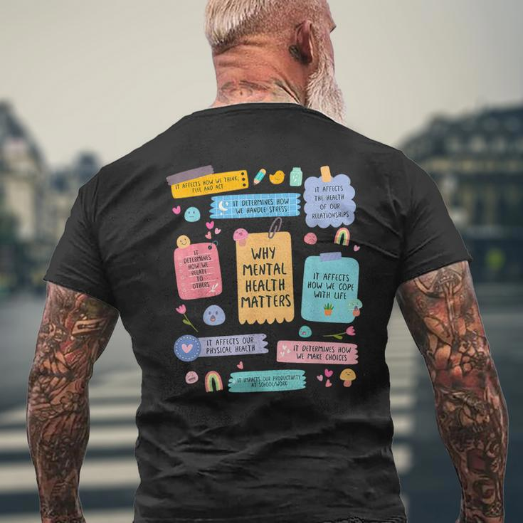 Mental Health Matters Human Brain Illness Awareness Reasons Men's T-shirt Back Print Gifts for Old Men