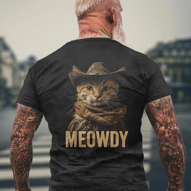 Meowdy Cowboy Cat Country Western Cat Men's T-shirt Back Print Gifts for Old Men