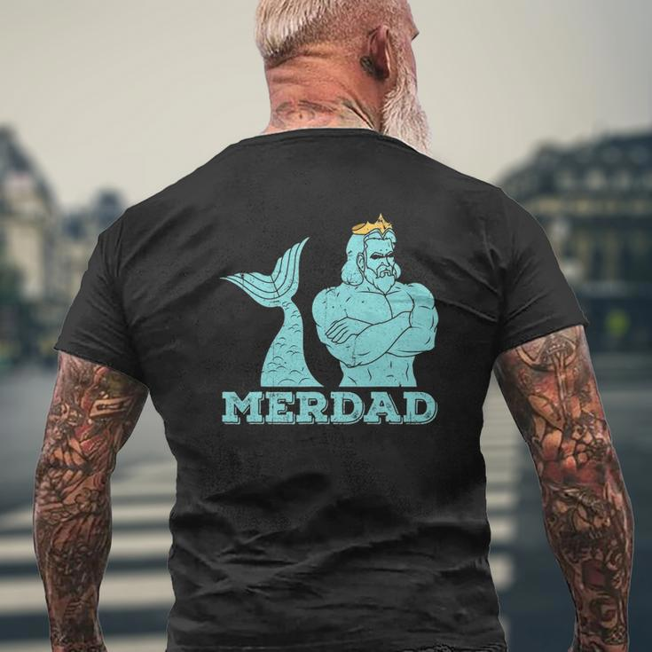Merdad Security Merman Mermaid's Daddy Father's Day Dad Mens Back Print T-shirt Gifts for Old Men