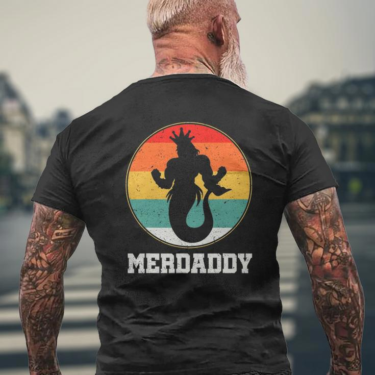 Merdaddy Security Merman Mermaid Daddy Fish Father's Day Mens Back Print T-shirt Gifts for Old Men